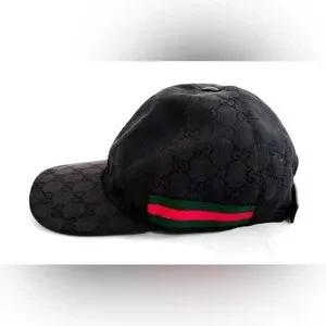 Black Monogram Cap with Red and Green Stripes Nope Monogram Snapback – Navy & Red | Bold Streetwear Cap by  main image 4